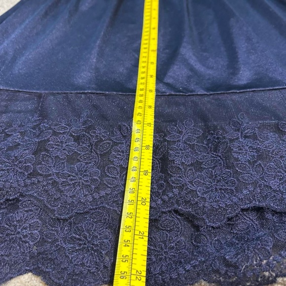 Altar'd State Navy A-Line Skirt with Lace Hem - Picture 3 of 7